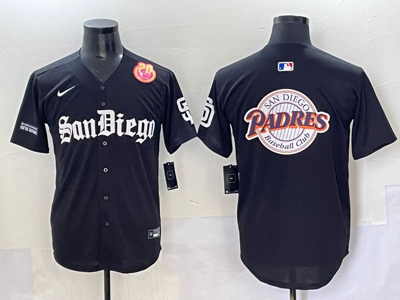 Men 2025 San Diego Padres Blank Black Five generations Joint Name Nike MLB Jersey style 33